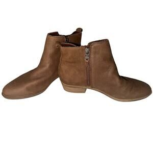Lauren Ralph Lauren NWOB Sz: 7.5 Shira Bootie Brown Double Zipper Leather